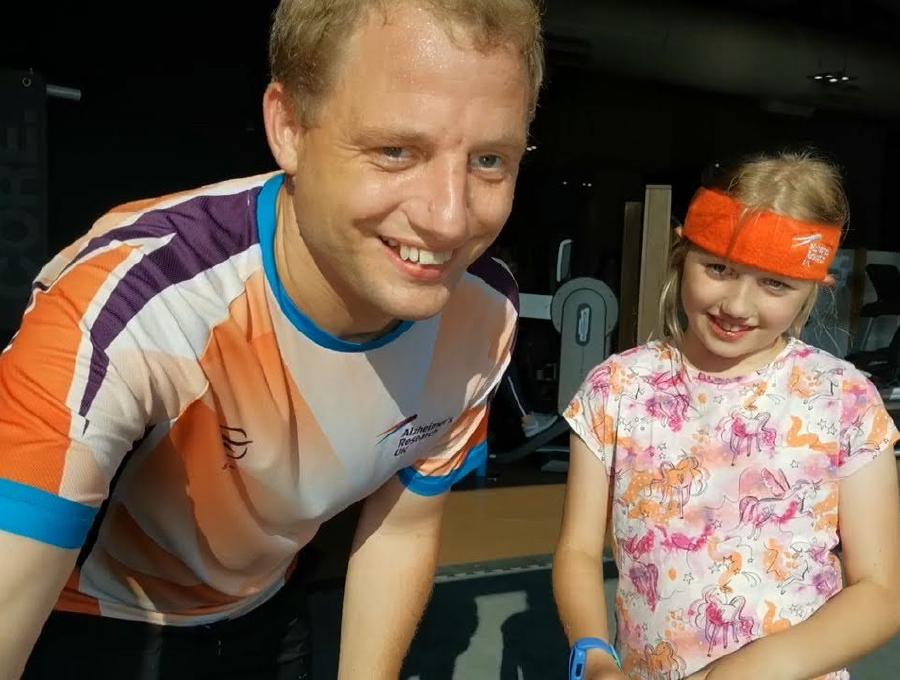 Hanna and Geoffrey making a video of the Plank Challenge.