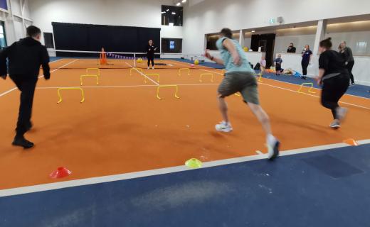 A photo of Geoffrey sprinting