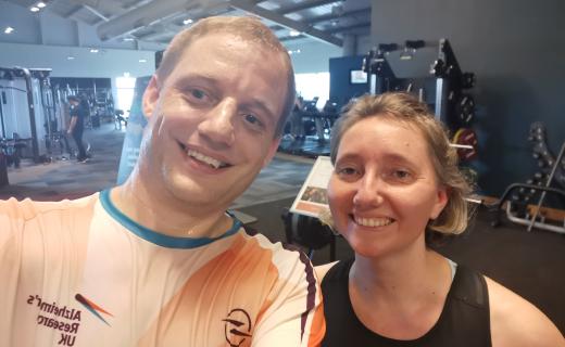 Ewa and Geoffrey after a run on the Treadmill. 