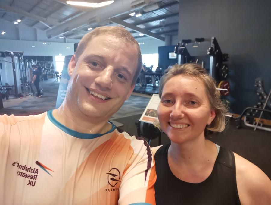 Ewa and Geoffrey after a run on the Treadmill. 