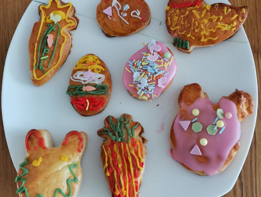 A photo of homemade Easter biscuits.