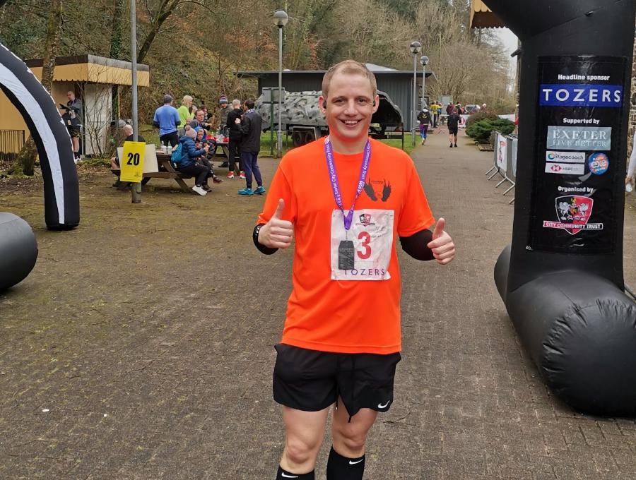 Geoffrey Hayward at the finish line of the 2023 Granite Way race.